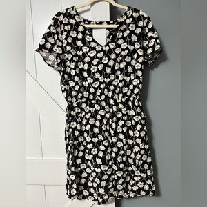GAP Black and Cream Floral Mini Dress
